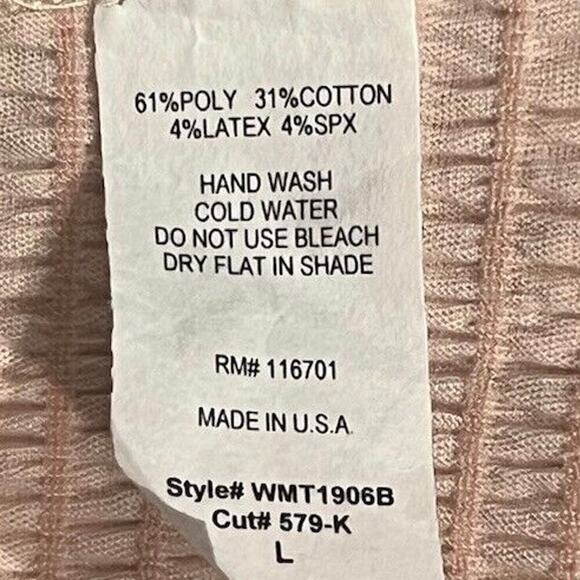 Karlie Bodysuit Ruffled Knit Tank Women’s Sz Large Blush New NWT Stretch - Picture 7 of 10